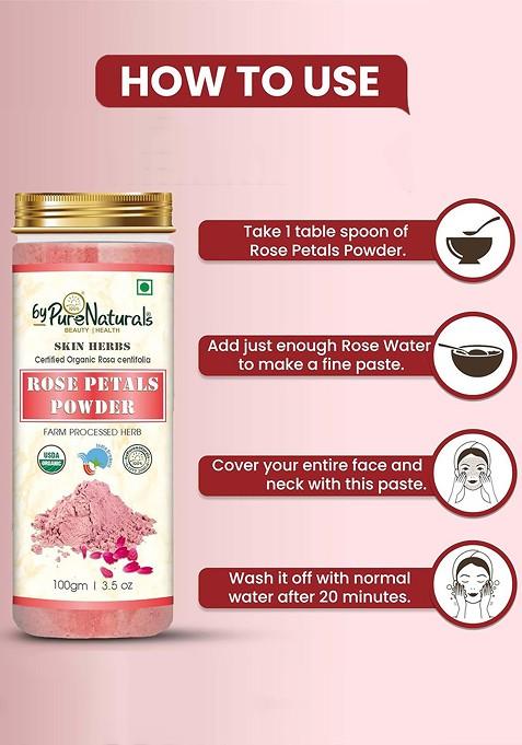 Bypurenaturals 100 Natural Herbal Rose Petal Powder G