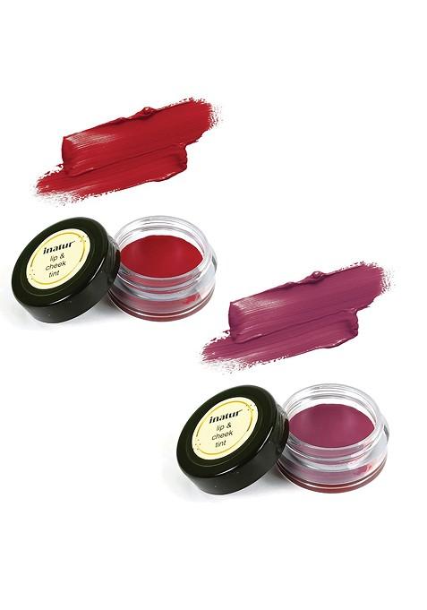 Inatur Set Of 2 Lip Cheek Tint 8Gm Coral And Cherry