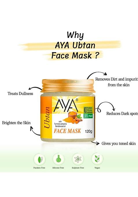 Aya Ubtan Face Mask With Turmeric Extract Sandalwood Oil 120G