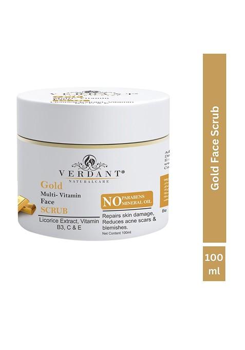 Verdant Natural Care Brightening Glowing Gold Face Scrub 100Ml