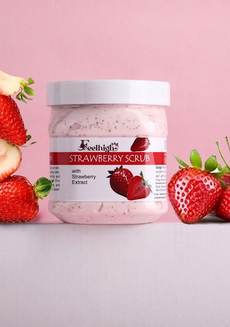Feelhigh Set Of 2 Charcoal Strawberry Scrub For Face Body Exfoliators 500 Ml Each