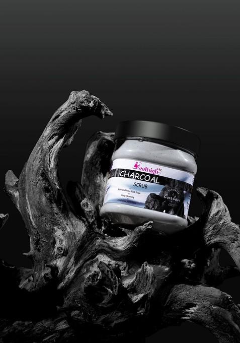 Feelhigh Set Of 2 Charcoal Strawberry Scrub For Face Body Exfoliators 500 Ml Each