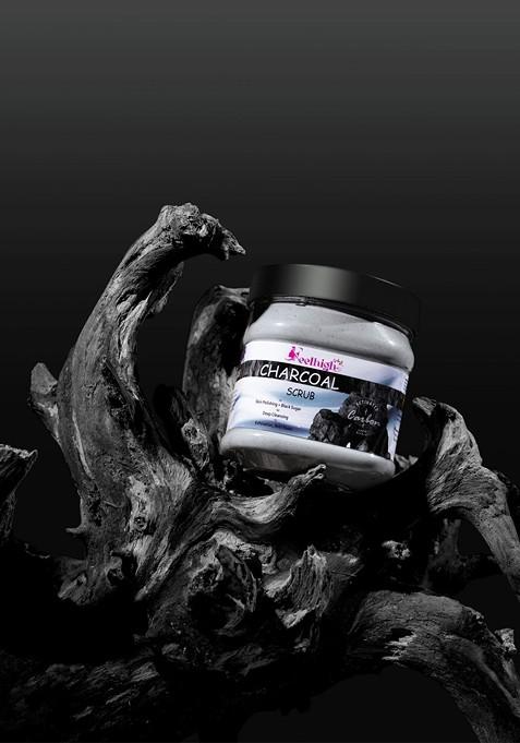 Feelhigh Set Of 2 Charcoal Gold Scrub For Face Body Exfoliators 500 Ml Each