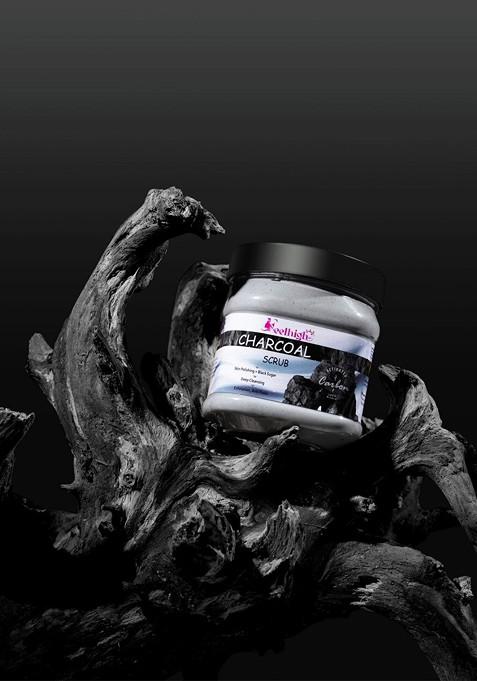 Feelhigh Set Of 2 Charcoal Papaya Scrub For Face Body Exfoliators 500 Ml Each