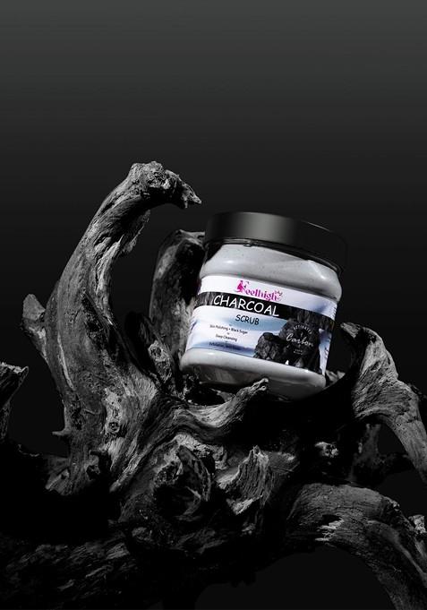 Feelhigh Set Of 2 Charcoal Sandalwood Scrub For Face Body Exfoliators 500 Ml Each