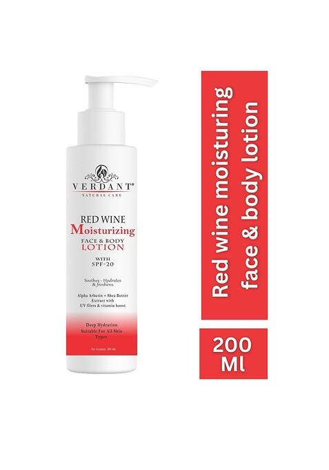Verdant Natural Care Red Wine Moisturizing Face Body Lotion Spf 20 200 Ml