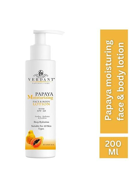 Verdant Natural Care Papaya Moisturizing Face Body Lotion Spf 20 200Ml