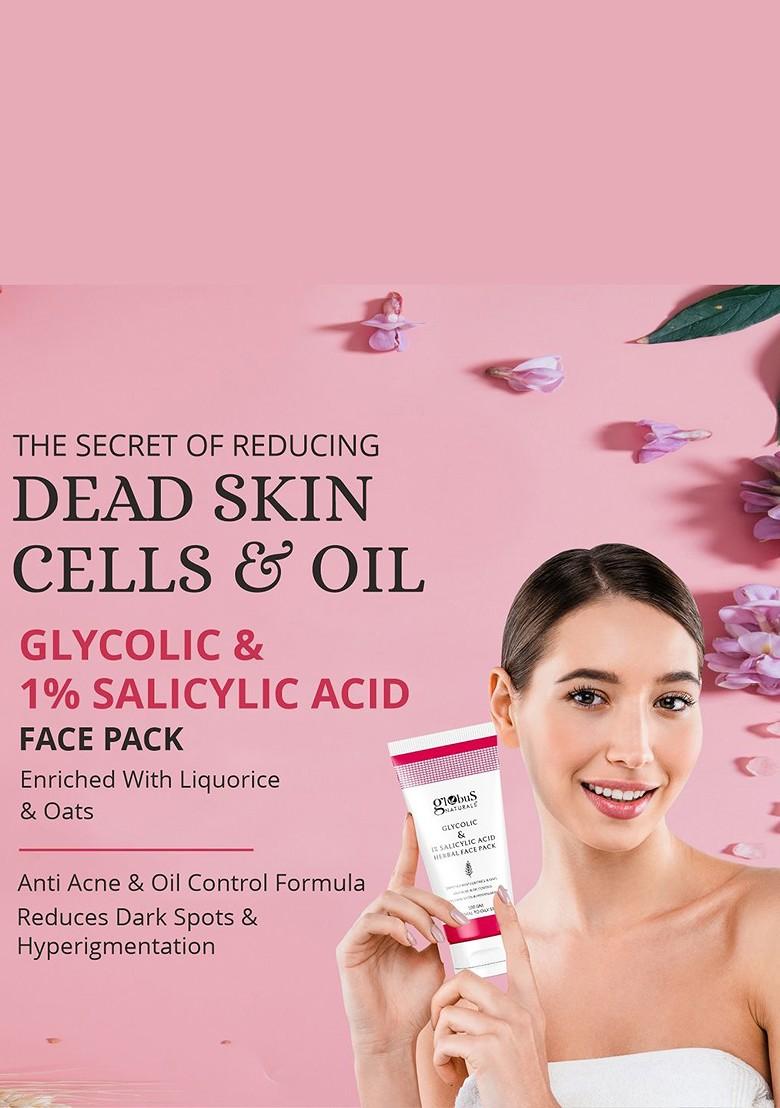 Globus Naturals Set Of 3 Anti Acne Glycolic 1 Salicylic Acid Face Pack 100 G Each