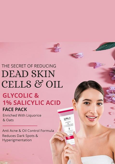 Globus Naturals Set Of 3 Anti Acne Glycolic 1 Salicylic Acid Face Pack 100 G Each
