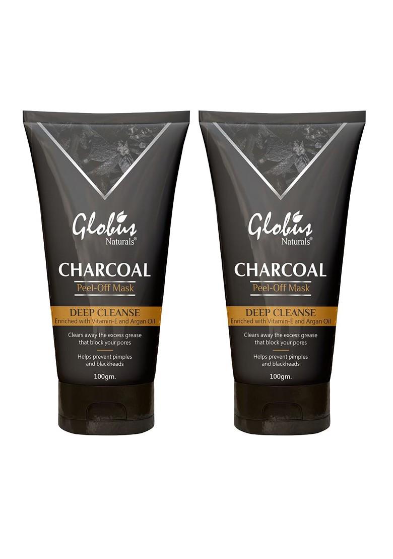 Globus Naturals Set Of 5 Charcoal Peel Off Mask Enriched With Vitamin E Argan Oil 100Gm Each