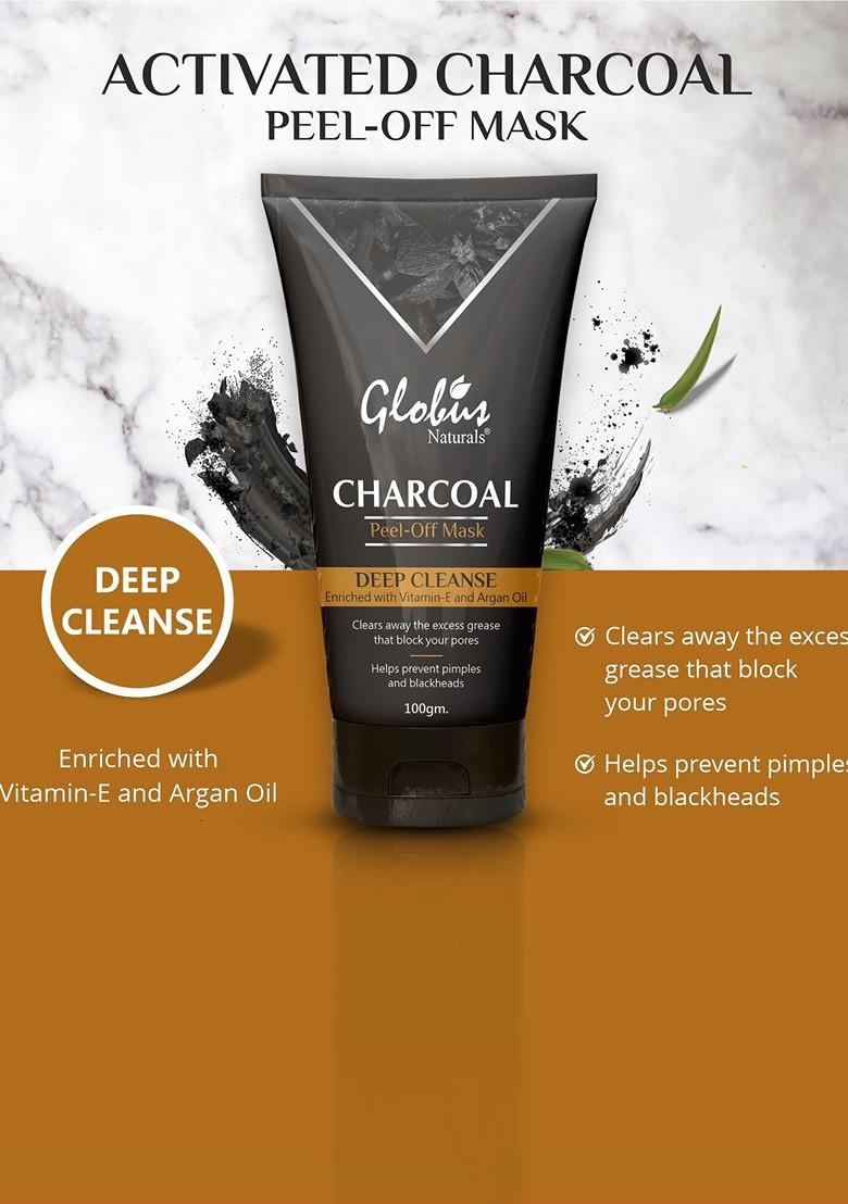 Globus Naturals Set Of 5 Charcoal Peel Off Mask Enriched With Vitamin E Argan Oil 100Gm Each