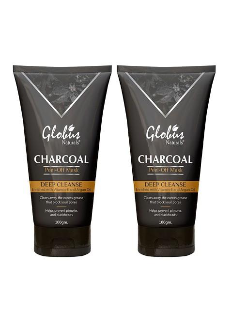 Globus Naturals Set Of 5 Charcoal Peel Off Mask Enriched With Vitamin E Argan Oil 100Gm Each