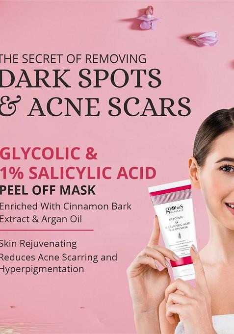 Globus Naturals Set Of 5 Glycolic 1 Salicylic Acid Anti Acne Peel Off Mask 100Ml Each