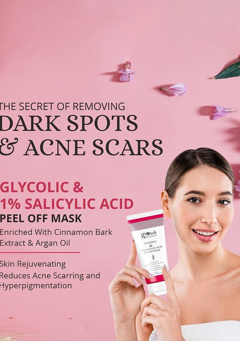 Globus Naturals Glycolic 1 Salicylic Acid Anti Acne Peel Off Mask 100 G