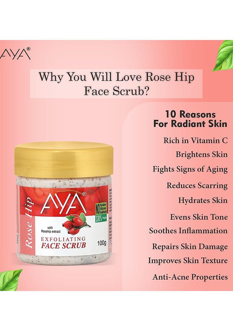Aya Set Of Pomegranate Rosehip Exfoliating Face Scrubs 100 Ml Each