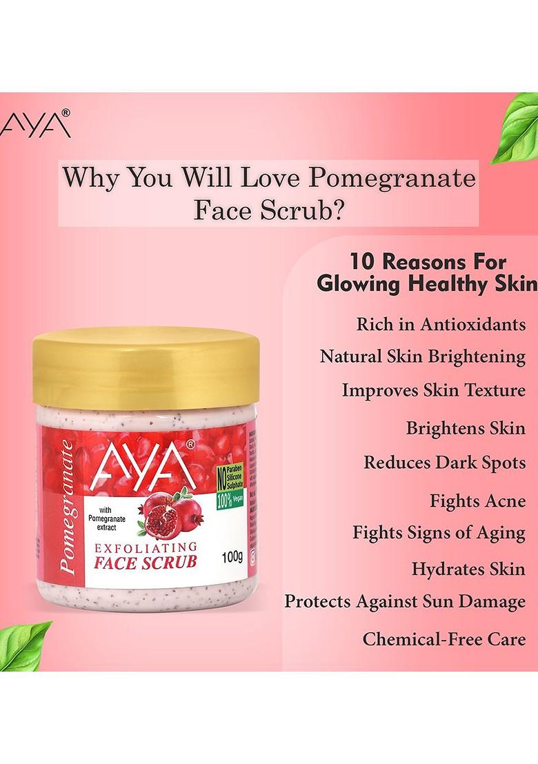 Aya Set Of Coffee Pomegranate Exfoliating Face Scrubs 100 Ml Each