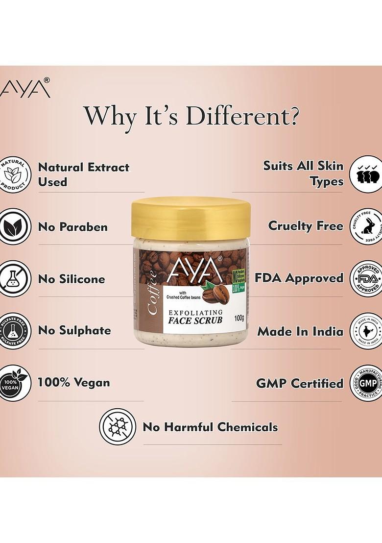 Aya Set Of Coffee Pomegranate Exfoliating Face Scrubs 100 Ml Each