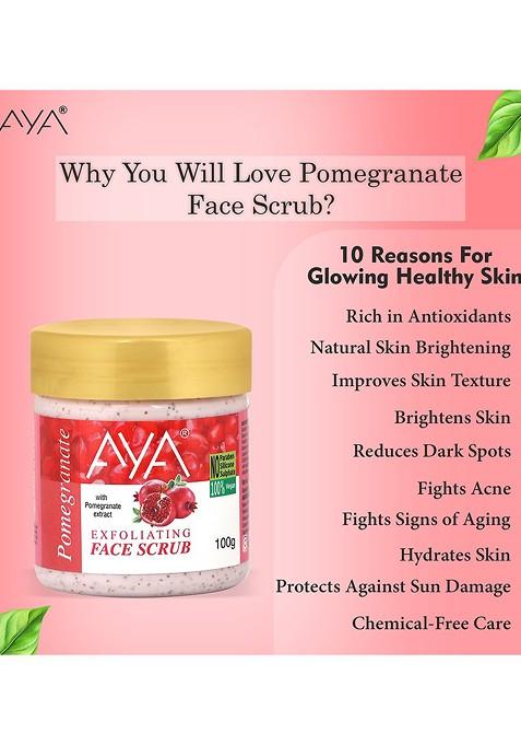 Aya Set Of Coffee Pomegranate Exfoliating Face Scrubs 100 Ml Each