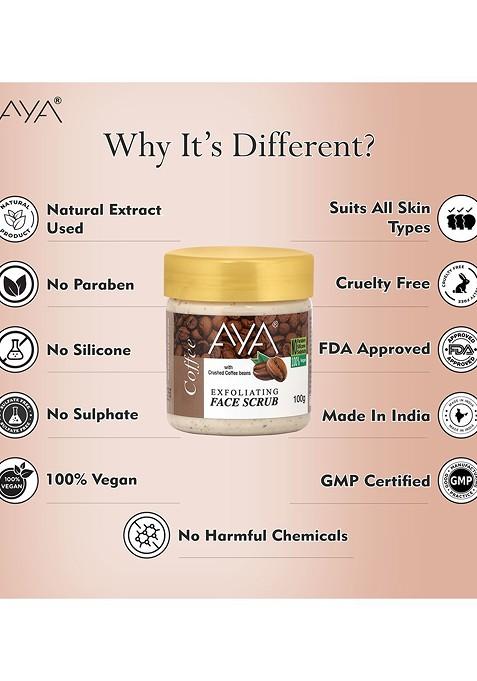 Aya Set Of Coffee Pomegranate Exfoliating Face Scrubs 100 Ml Each