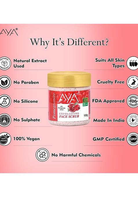 Aya Set Of Coffee Pomegranate Exfoliating Face Scrubs 100 Ml Each