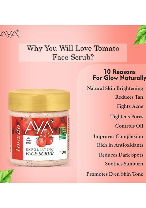 Aya Set Of Apricot Tomato Exfoliating Face Scrubs 100 Ml Each