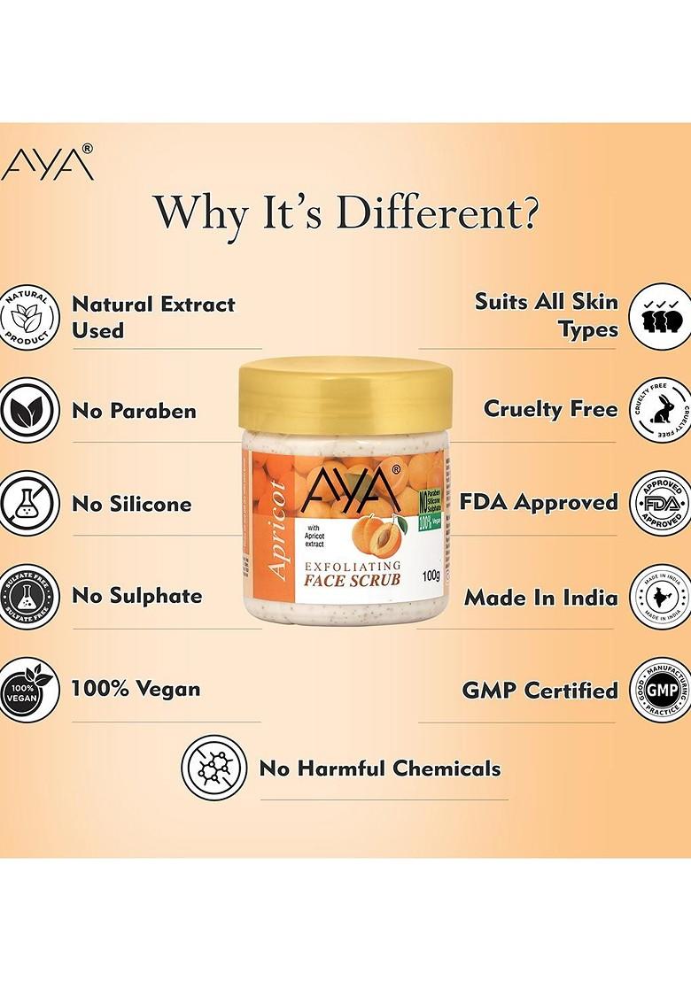 Aya Set Of Apricot Ubtan Exfoliating Face Scrubs 100 Ml Each