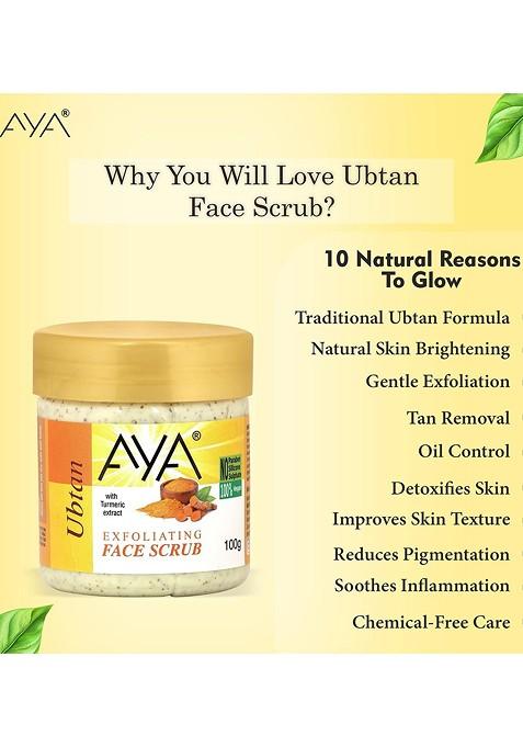 Aya Set Of Apricot Ubtan Exfoliating Face Scrubs 100 Ml Each