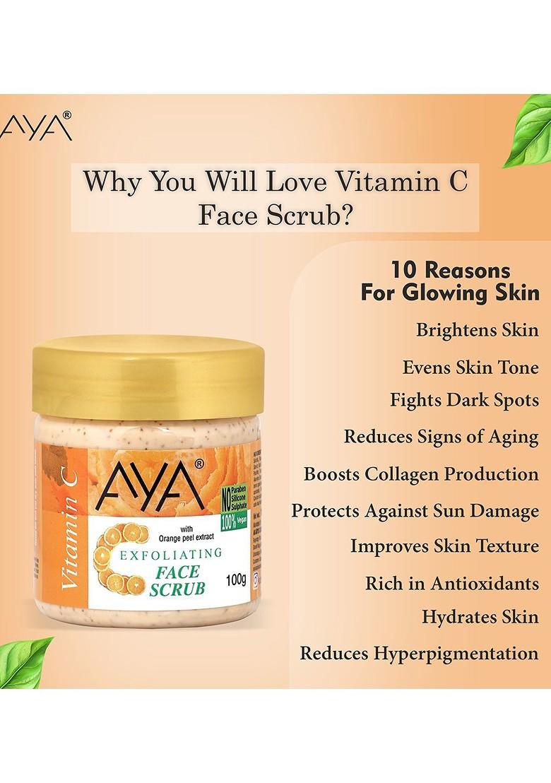 Aya Set Of Rosehip Vitamin C Exfoliating Face Scrubs 100 Ml Each