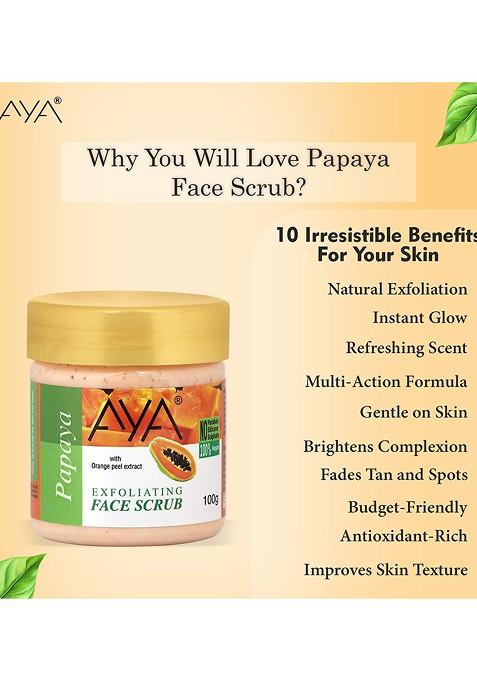 Aya Set Of Papaya Rosehip Exfoliating Face Scrubs 100 Ml Each