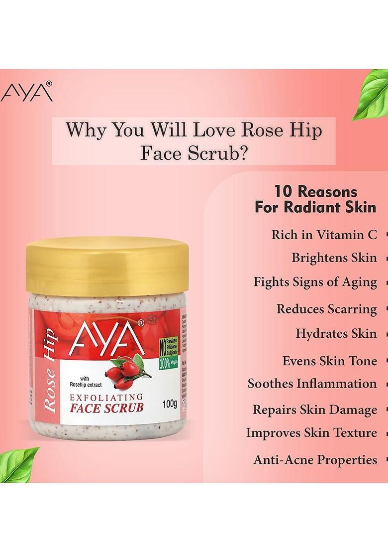Aya Set Of 2 Apricot Rosehip Exfoliating Face Scrub 100 Ml Each