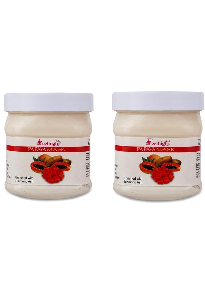 Feelhigh Set Of 2 Papaya Natural Skin Brightening Mask 500 Ml Each