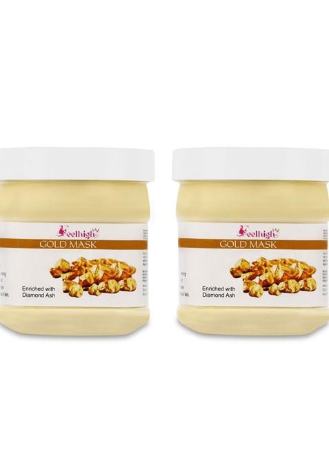 Feelhigh Set Of 2 Skin Brightening Gold Face Masks 500 Ml Each