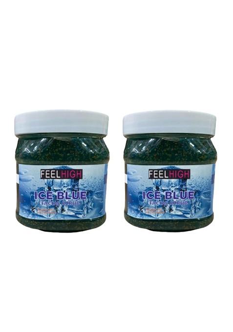 Feelhigh Set Of 2 Ice Blue Face Body Scrub 500 Ml Each