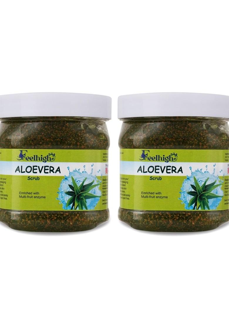 Feelhigh Set Of 2 Aloevera Scrub With Multi Fruit Enzymes For Face Body 500 Ml Each