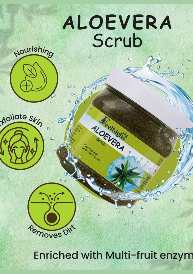 Feelhigh Set Of 2 Aloevera Scrub With Multi Fruit Enzymes For Face Body 500 Ml Each