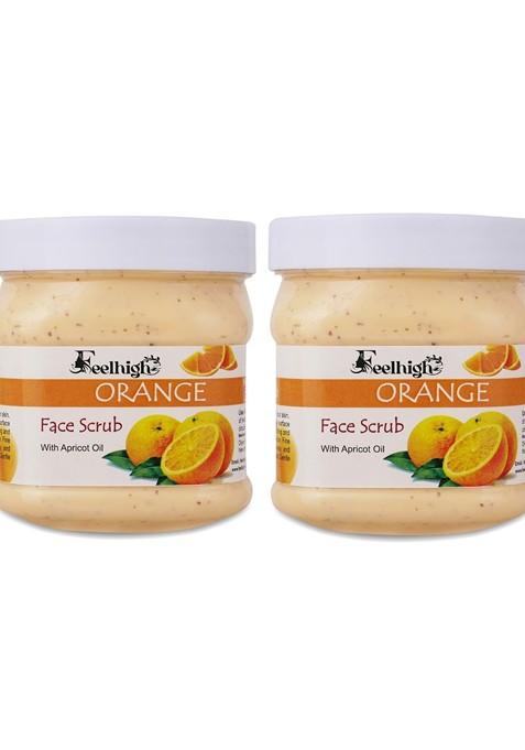 Feelhigh Set Of 2 Orange Face Scrub With Apricot Oil 500 Ml Each