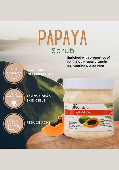 Feelhigh Set Of 2 Papaya Scrub With Vitamin E Aloe Vera For Face Body 500 Ml Each