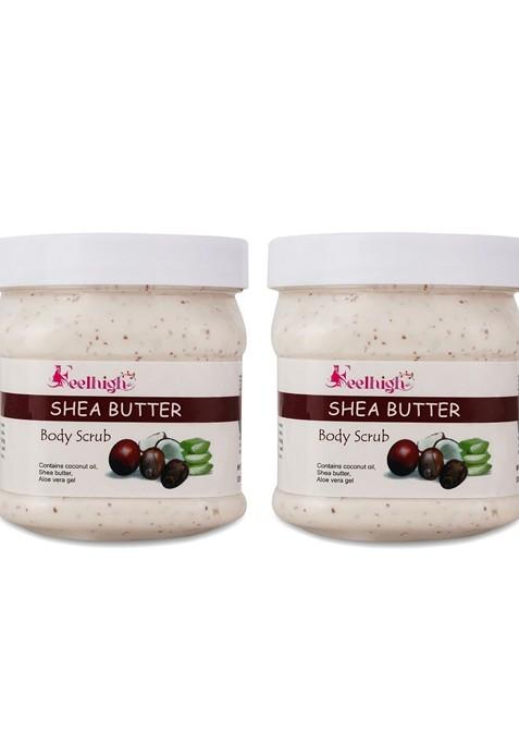 Feelhigh Set Of 2 Shea Butter Scrub With Coconut Oil For Face Body 500 Ml Each
