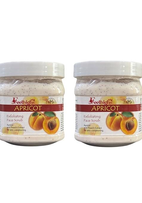 Feelhigh Set Of 2 Apricot Exfoliating Face Scrub With Peach Extract 500 Ml Each