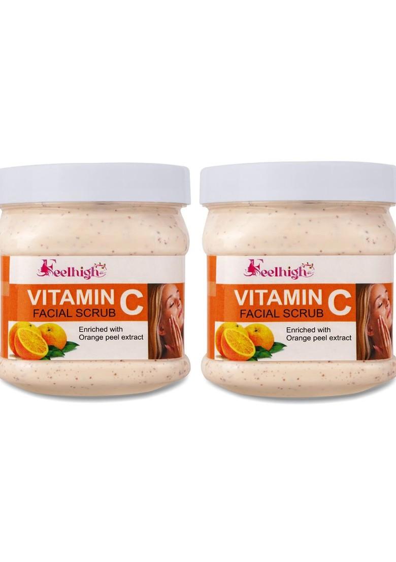 Feelhigh Set Of 2 Vitamin C Facial Scrub With Orange Peel Extract 500 Ml Each