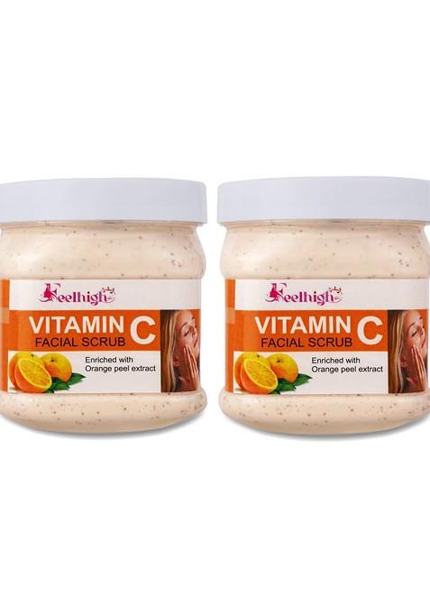 Feelhigh Set Of 2 Vitamin C Facial Scrub With Orange Peel Extract 500 Ml Each