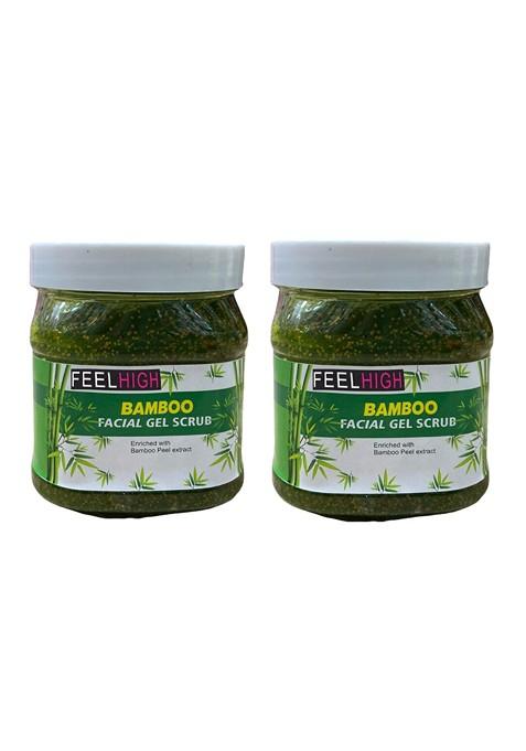 Feelhigh Set Of 2 Bamboo Facial Gel Scrub With Peel Extract 500 Ml Each