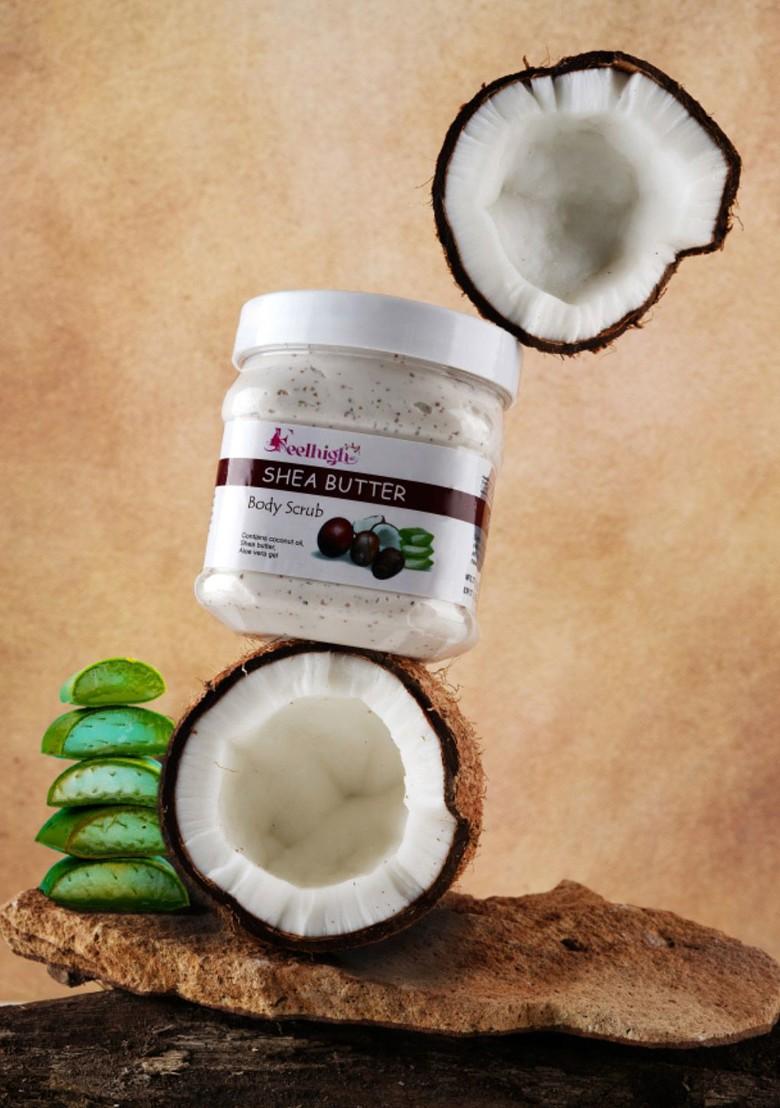 Feelhigh Set Of 2 De Tan Scrub Shea Butter For Face Body Exfoliators 500 Ml Each