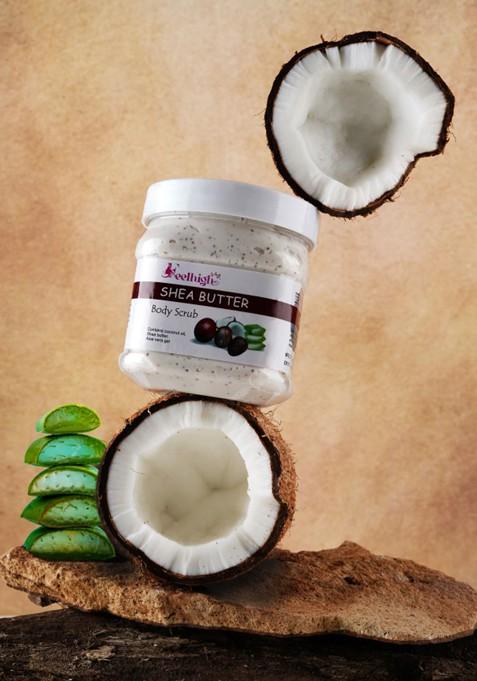Feelhigh Set Of 2 De Tan Scrub Shea Butter For Face Body Exfoliators 500 Ml Each