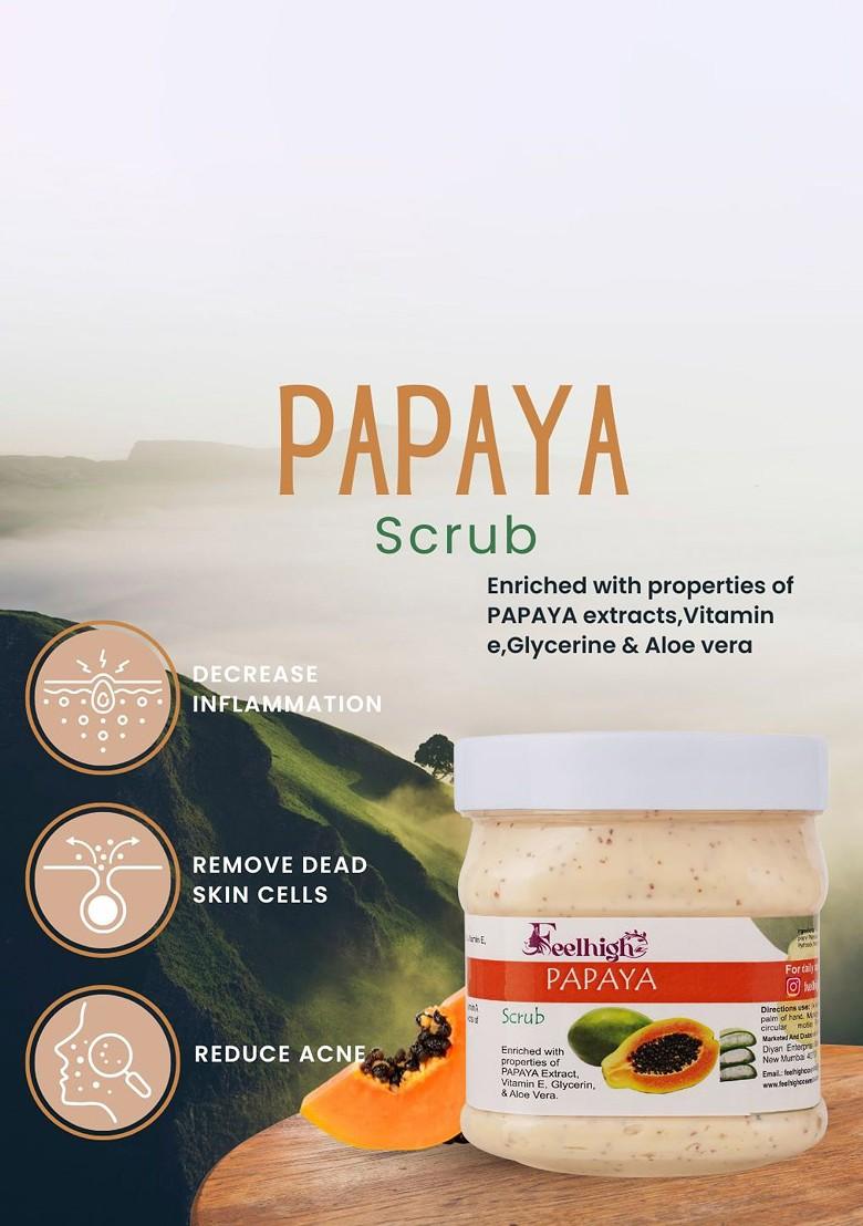 Feelhigh Set Of 2 Papaya Scrub Coffee Gel For Face Body Exfoliators 500 Ml Each