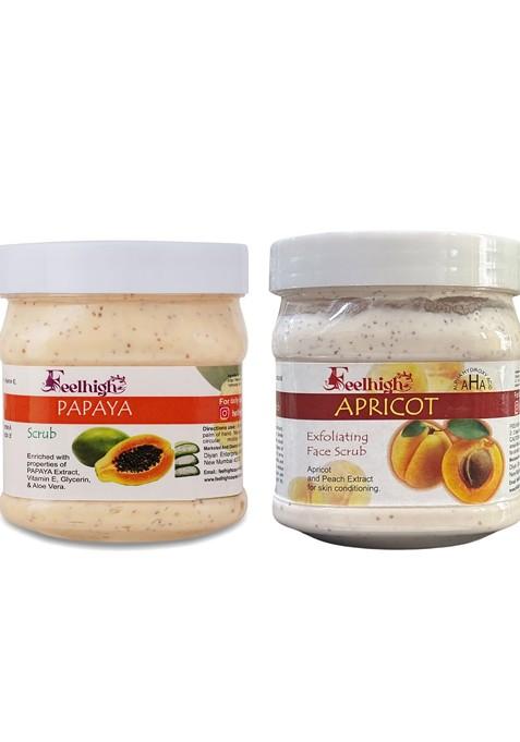 Feelhigh Set Of 2 Papaya Apricot Face Scrub Body Exfoliator 500 Ml Each