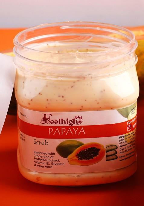 Feelhigh Set Of 2 Papaya Scrub Charcoal For Face Body Exfoliators 500 Ml Each