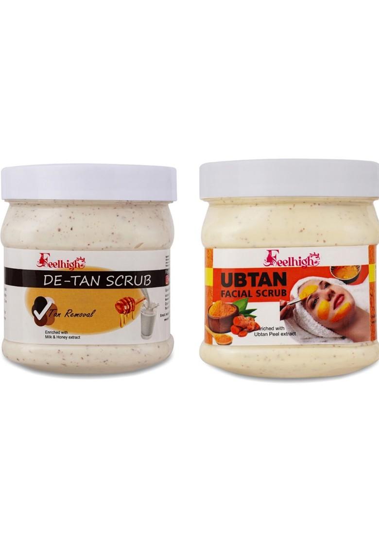 Feelhigh Set Of De Tan Ubtan Scrub For Face Body 500 Ml Each