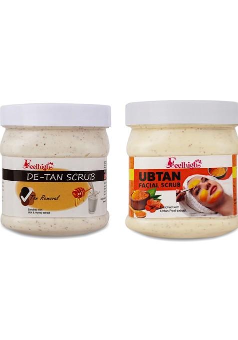 Feelhigh Set Of De Tan Ubtan Scrub For Face Body 500 Ml Each
