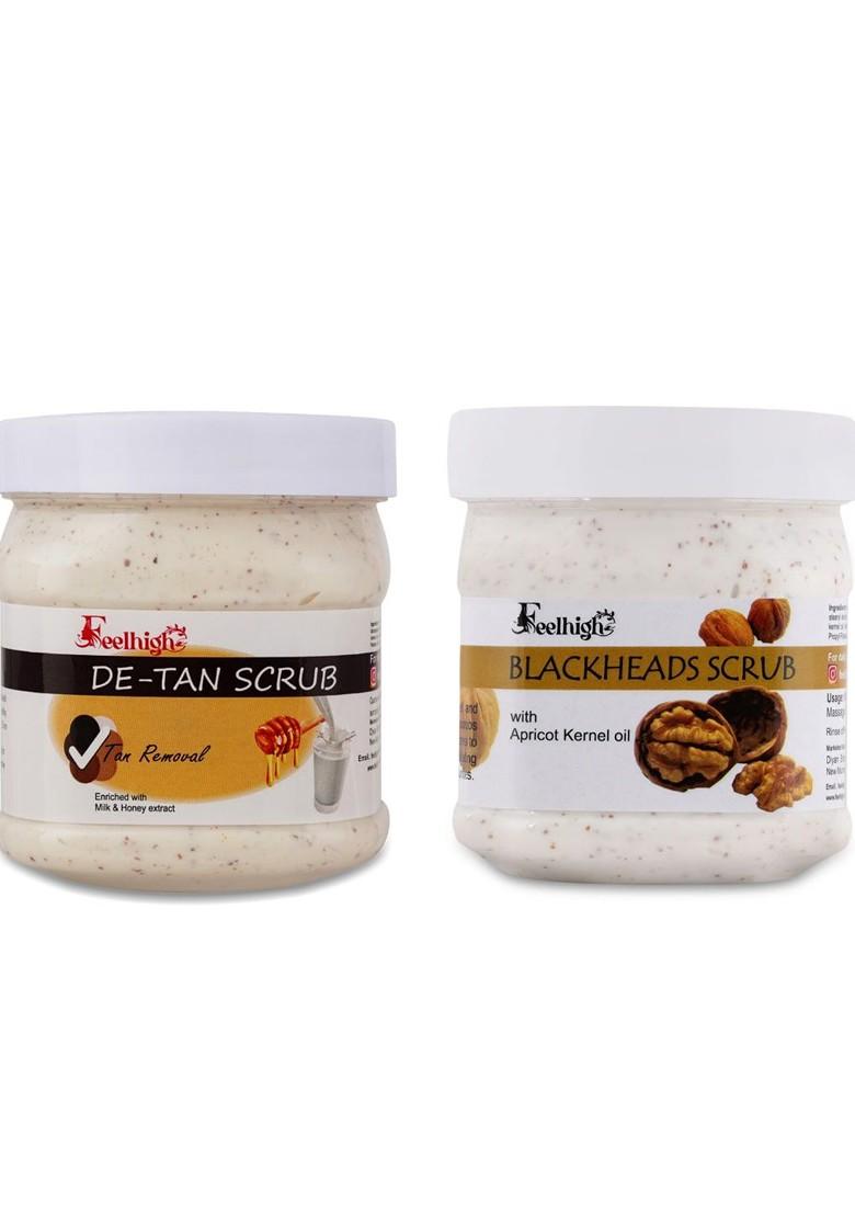 Feelhigh Set Of De Tan Blackheads Scrub For Face Body 500 Ml Each